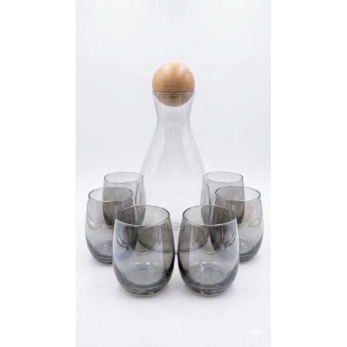 Water Set 7 pcs Nordic Classic Style Glass Set With Cork Lid - Crockery - Best Price in Pakistan - HitShop.pk